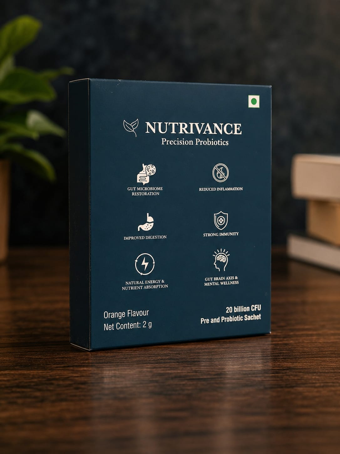 Nutrivance Precision Probiotics orange flavour carton front